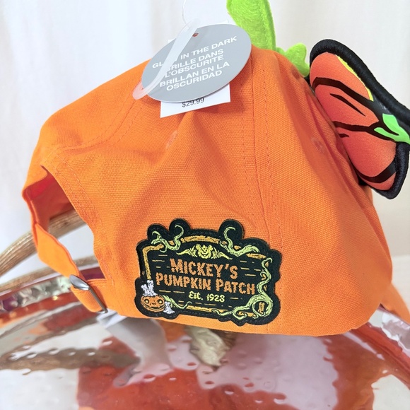 NWT DISNEY  Baseball Cap - Mickey Mouse Pumpkin - Glow in Dark - Picture 3 of 8